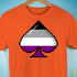 Asexual Pride 8-Bit Pixel Ace of Spades Premium Unisex T-Shirt - Orange